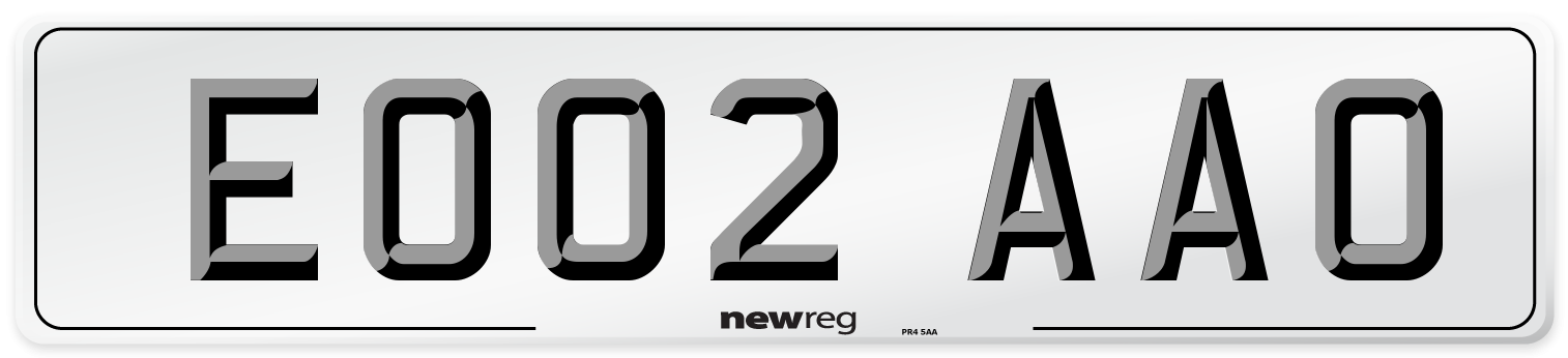 EO02 AAO Number Plate from New Reg